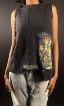 Black Abstract Graphic Knitted Vest