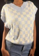 Pastel Checkerboard Knitted Top