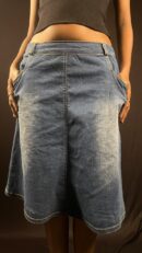 Vintage-Wash Wide-Leg Denim Culottes
