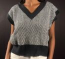 Monochrome Herringbone Sweater Vest