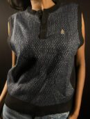 Midnight Textured Polo Sweater Vest