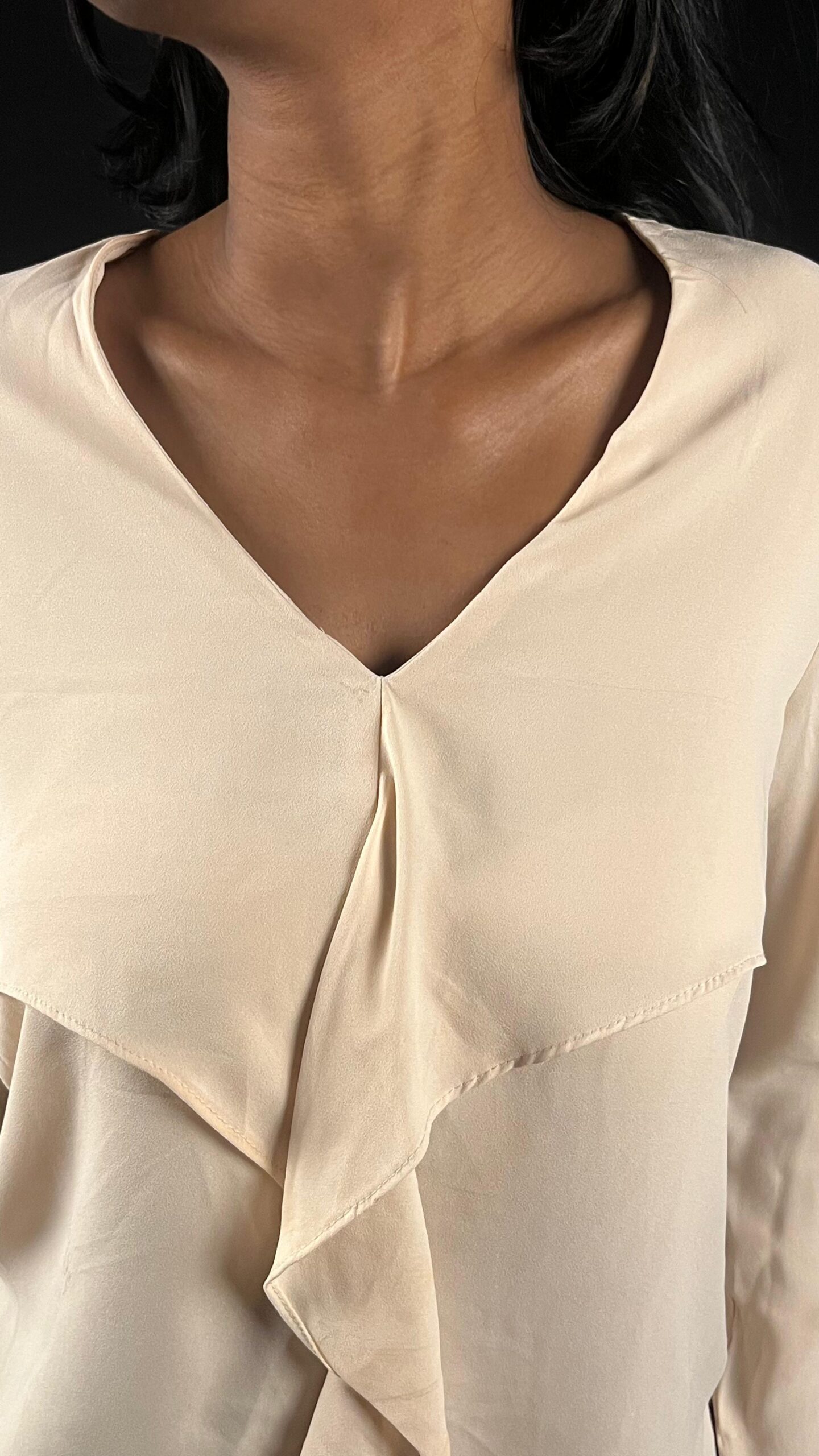 Ivory Cascading-Ruffle Blouse - Image 3