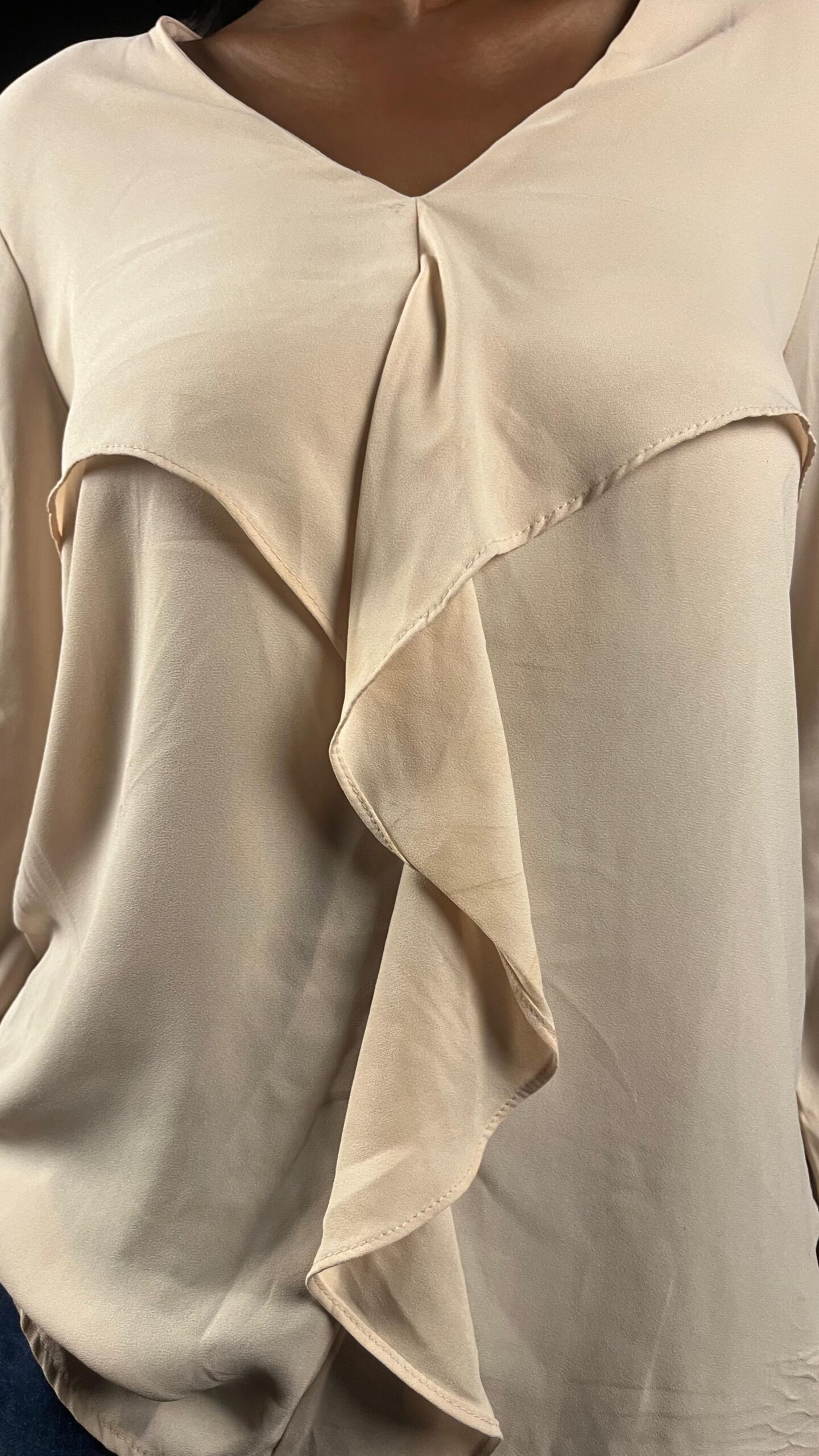 Ivory Cascading-Ruffle Blouse - Image 2
